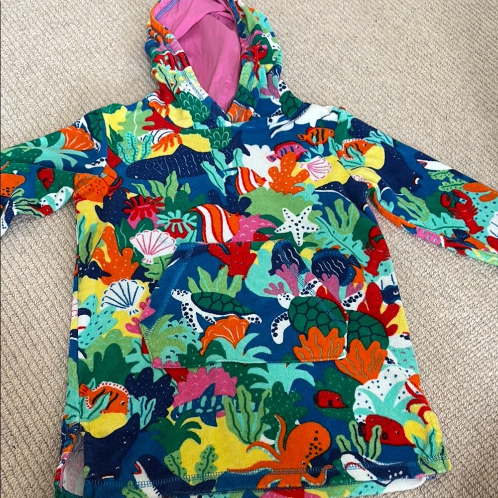 Kids' Ocean Print Hooded Jacket - Multicolor